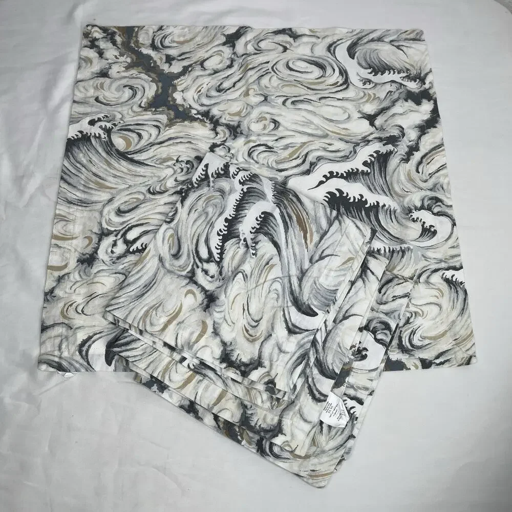 Pottery Barn cotton-linen marbled print napkins, set of 4, dinner, party, lunch.